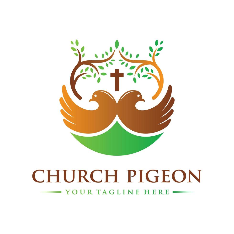 création de logo colombe religieuse chrétienne vecteur