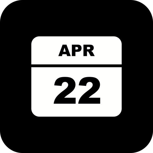 22 avril Calendrier d&#39;une journée vecteur