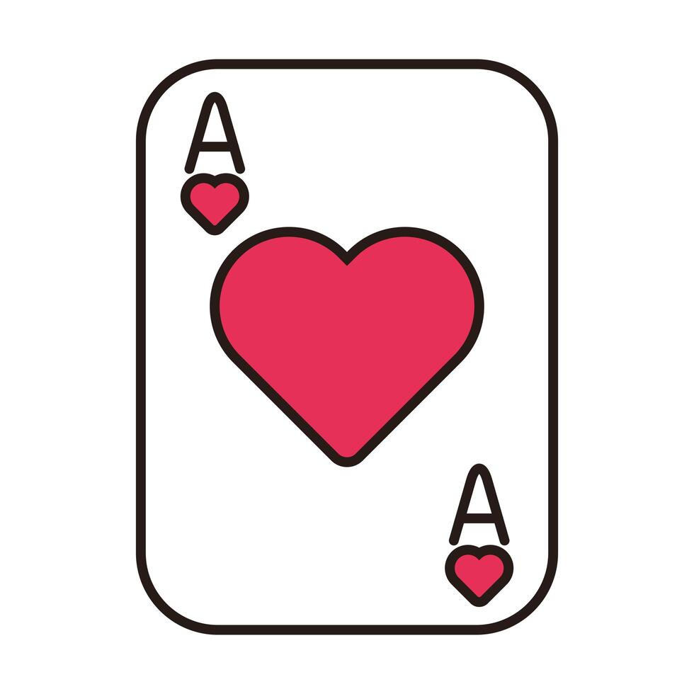 carte de poker de casino avec coeur vecteur