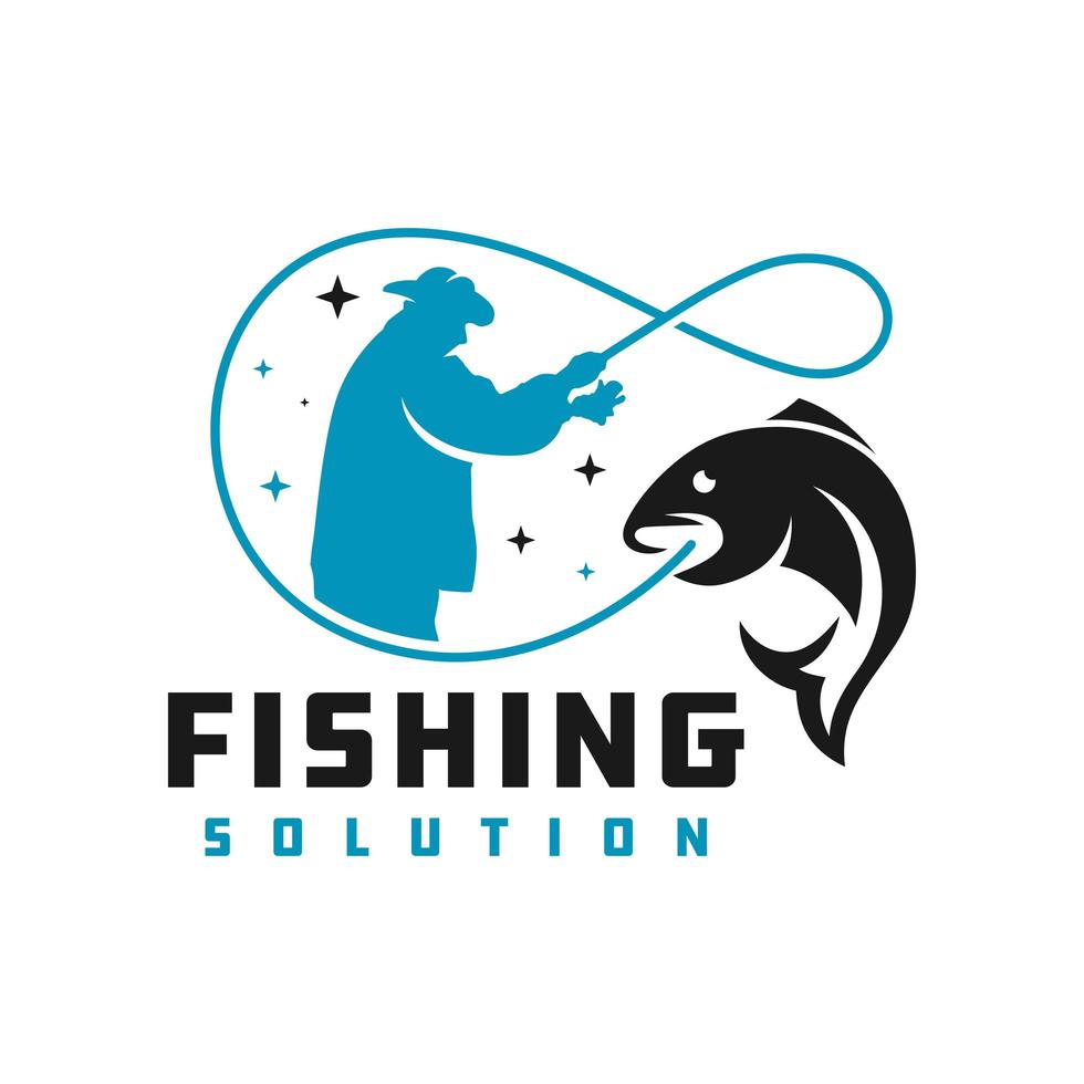 création de logo de pêche au poisson vecteur