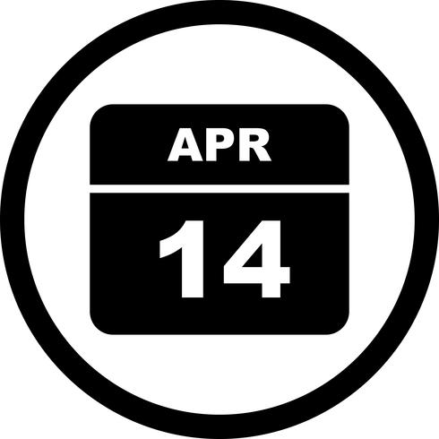 14 avril Calendrier d&#39;un jour vecteur