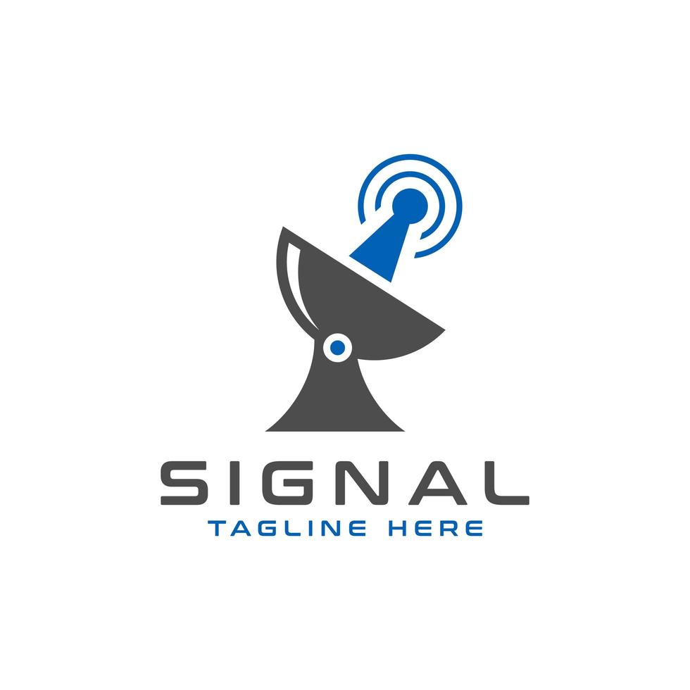 logo moderne de la tour de signal satellite vecteur