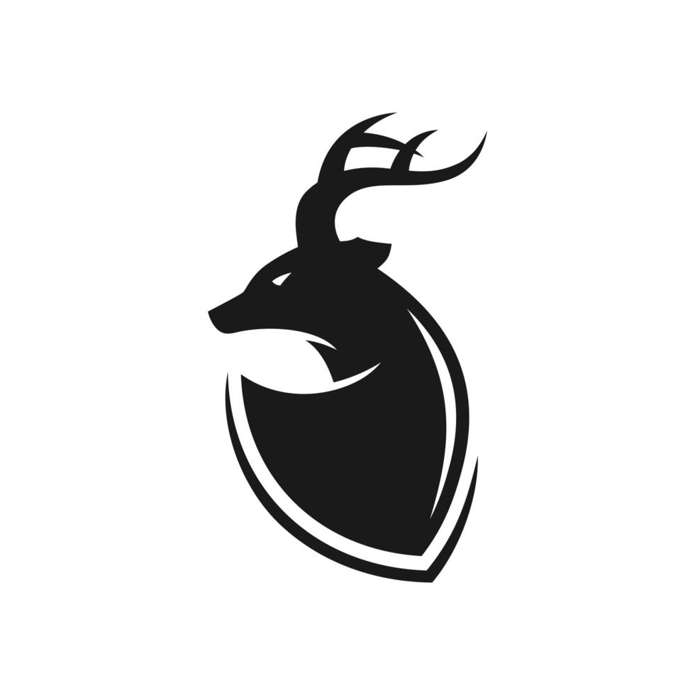 logo tête de bois de cerf vecteur