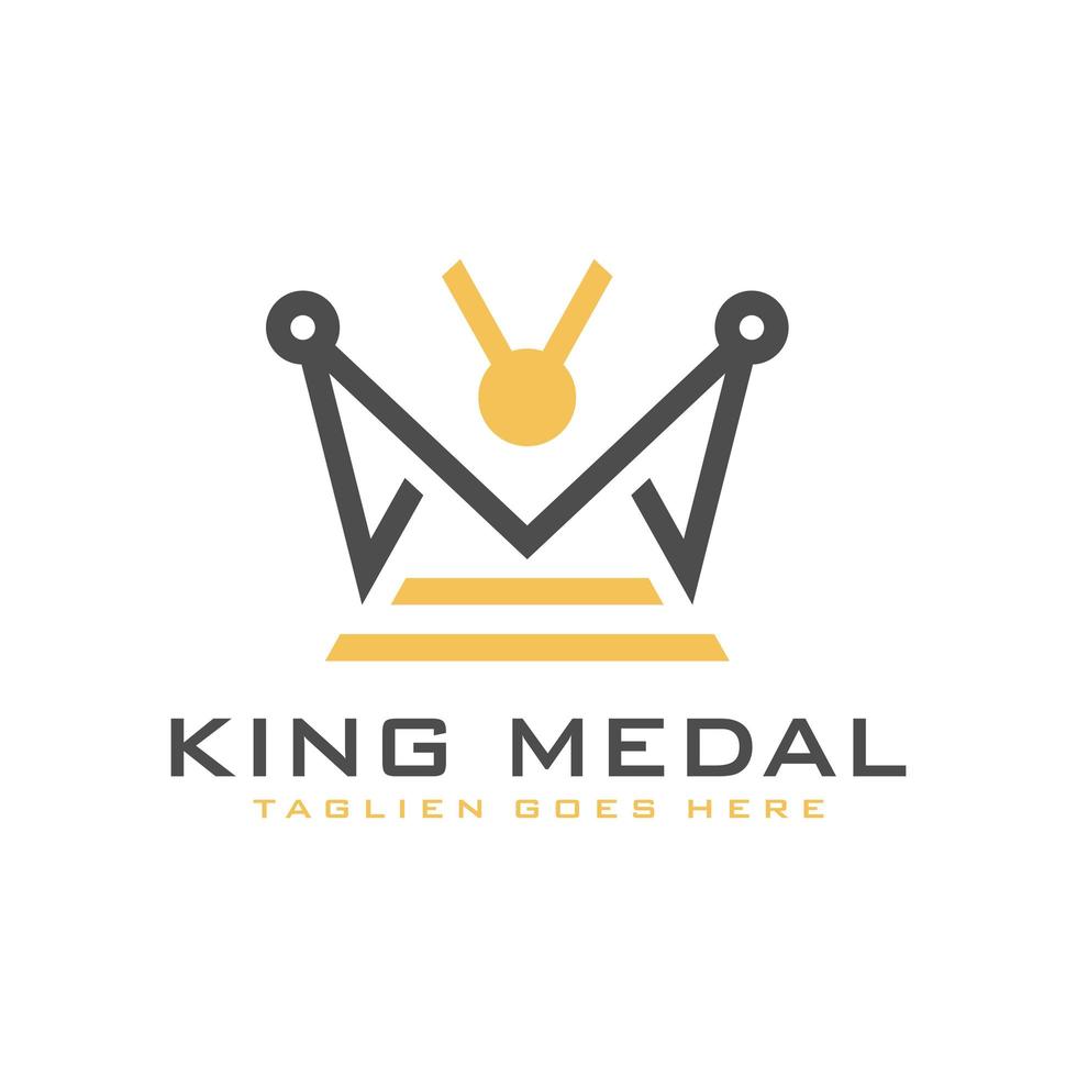 logo de la médaille du roi avec la lettre m vecteur