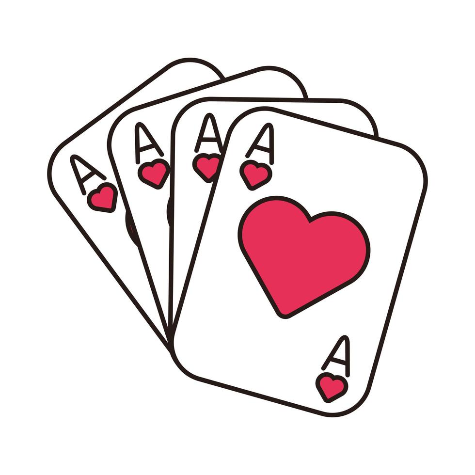 carte de poker de casino avec coeur vecteur