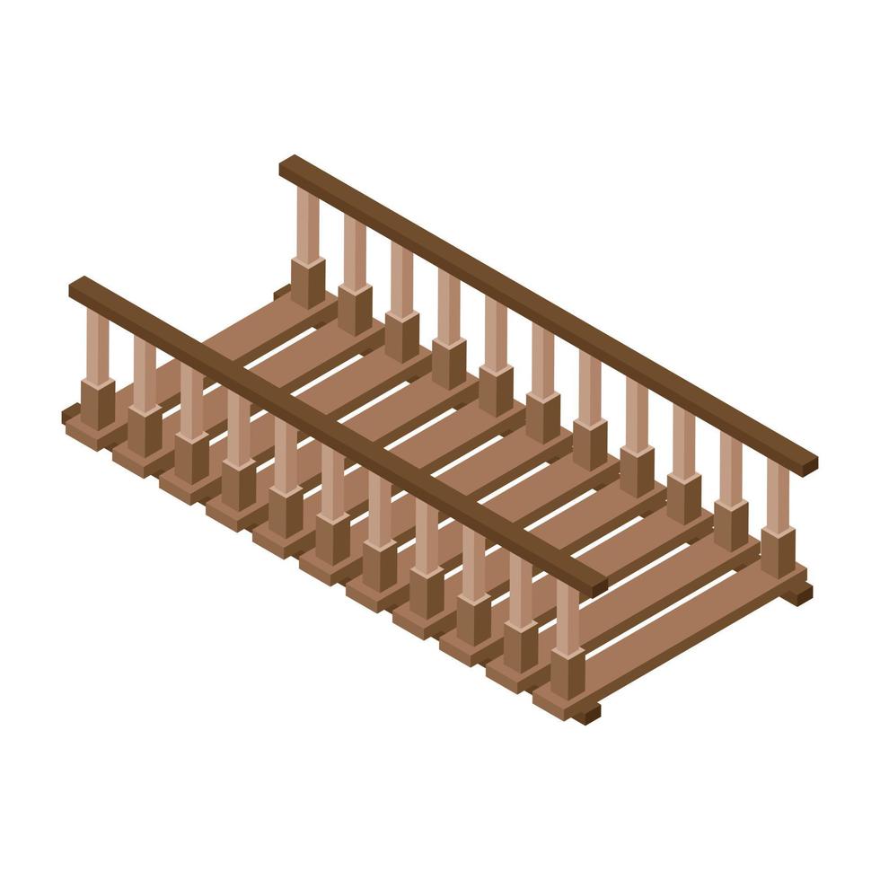 concepts de pont en bois vecteur