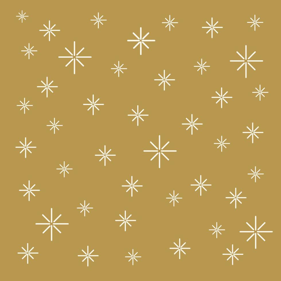 le motif des étoiles scintille. fond de formes célestes pour les textiles pour enfants à la mode. belle texture de papier kraft. étoiles de griffonnage sur fond d'or. illustration vectorielle vecteur