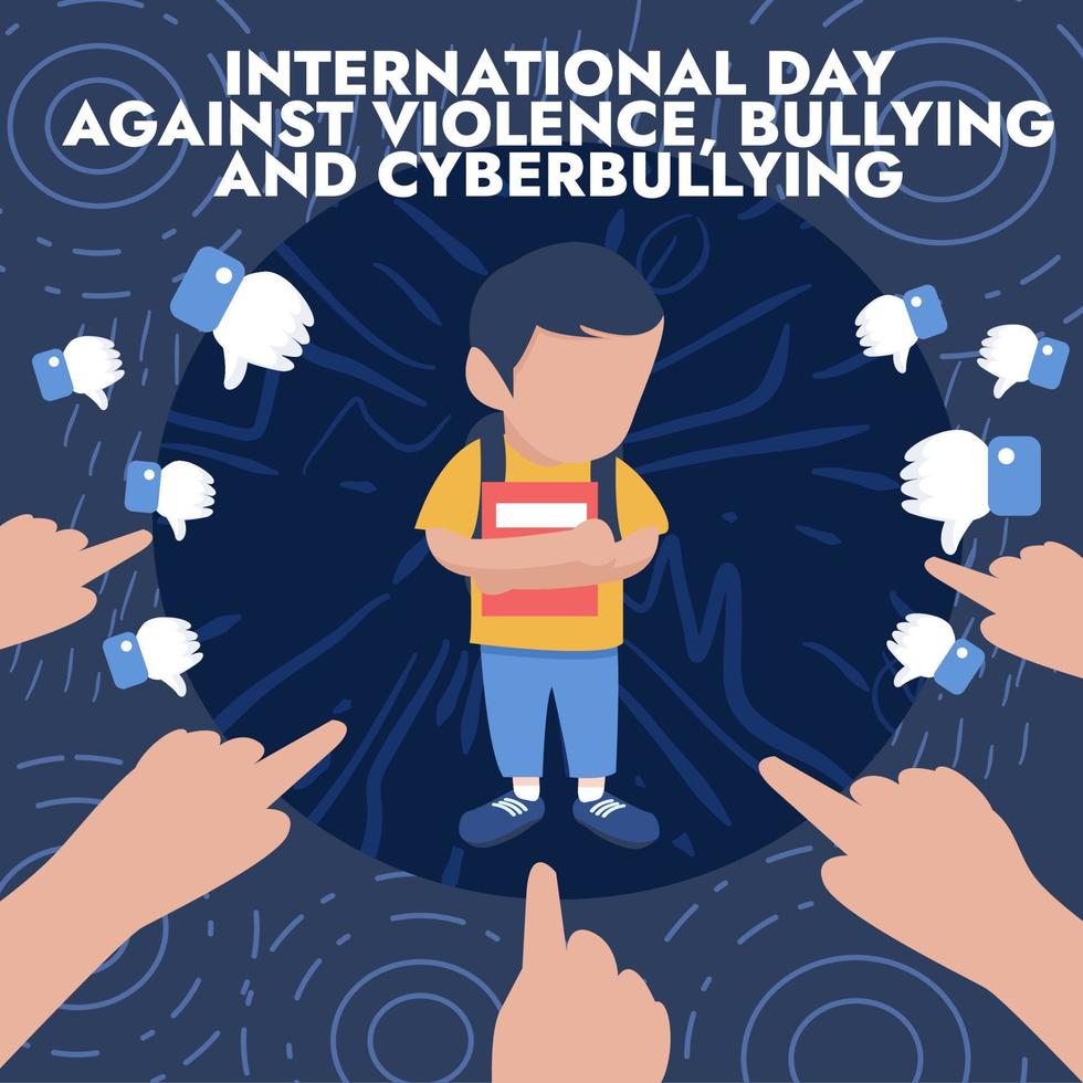 journée internationale contre la violence, le harcèlement et la cyberintimidation vecteur