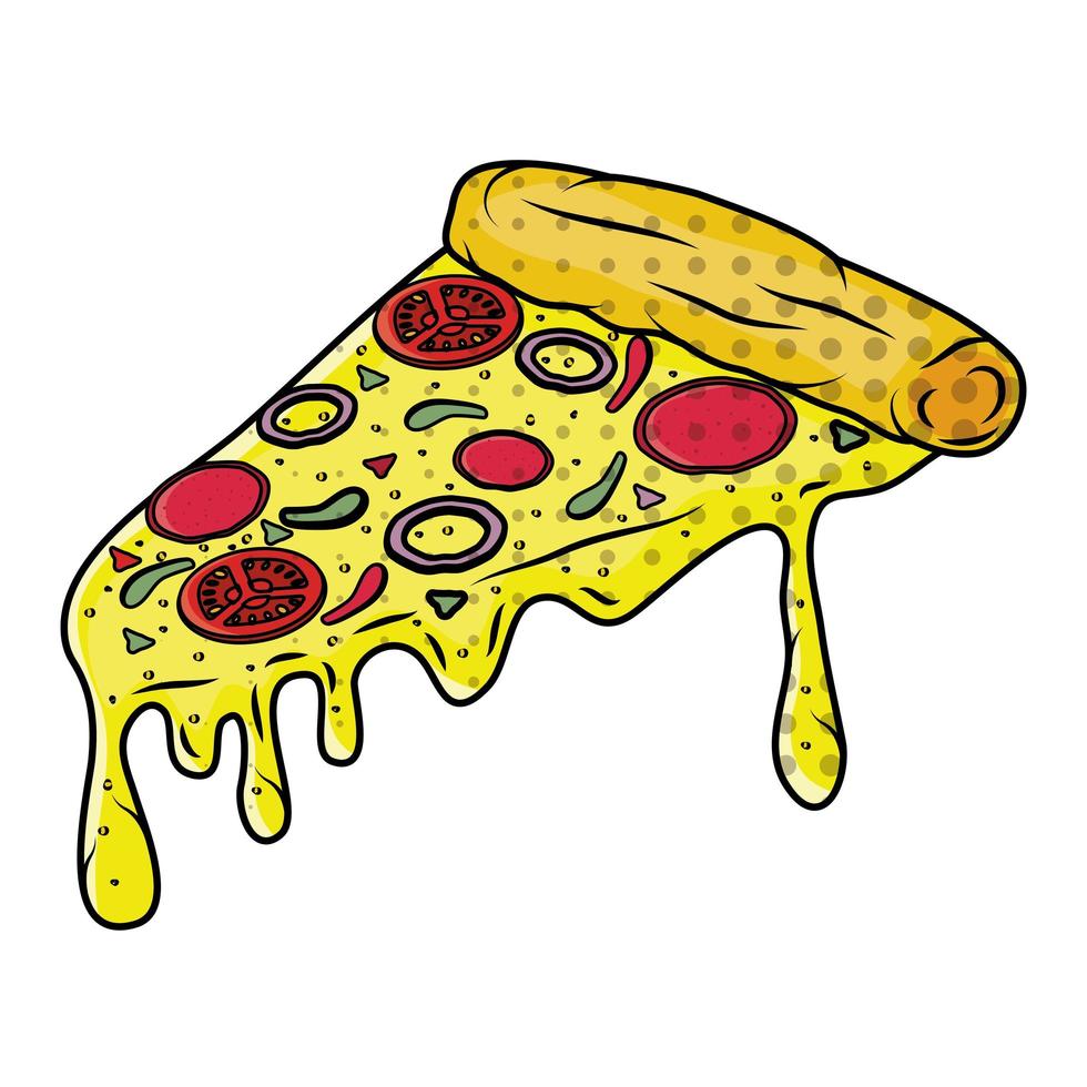 icône de restauration rapide pizza italienne délicieuse vecteur
