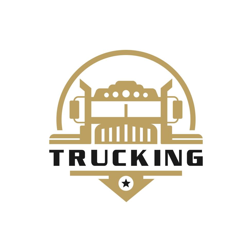 logo de bouclier de camion de transport vecteur