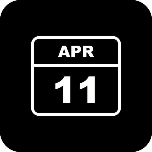 Calendrier du 11 avril sur un seul jour vecteur