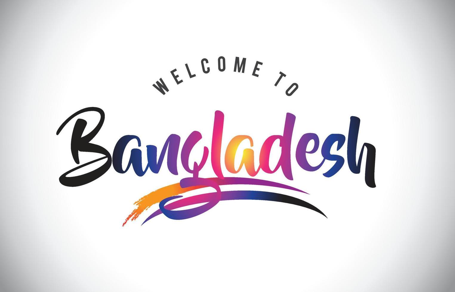 bangladesh bienvenue au message dans des couleurs modernes vibrantes pourpres. vecteur