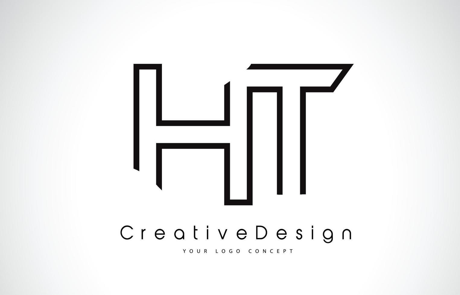 création de logo de lettre ht ht en couleurs noires. vecteur