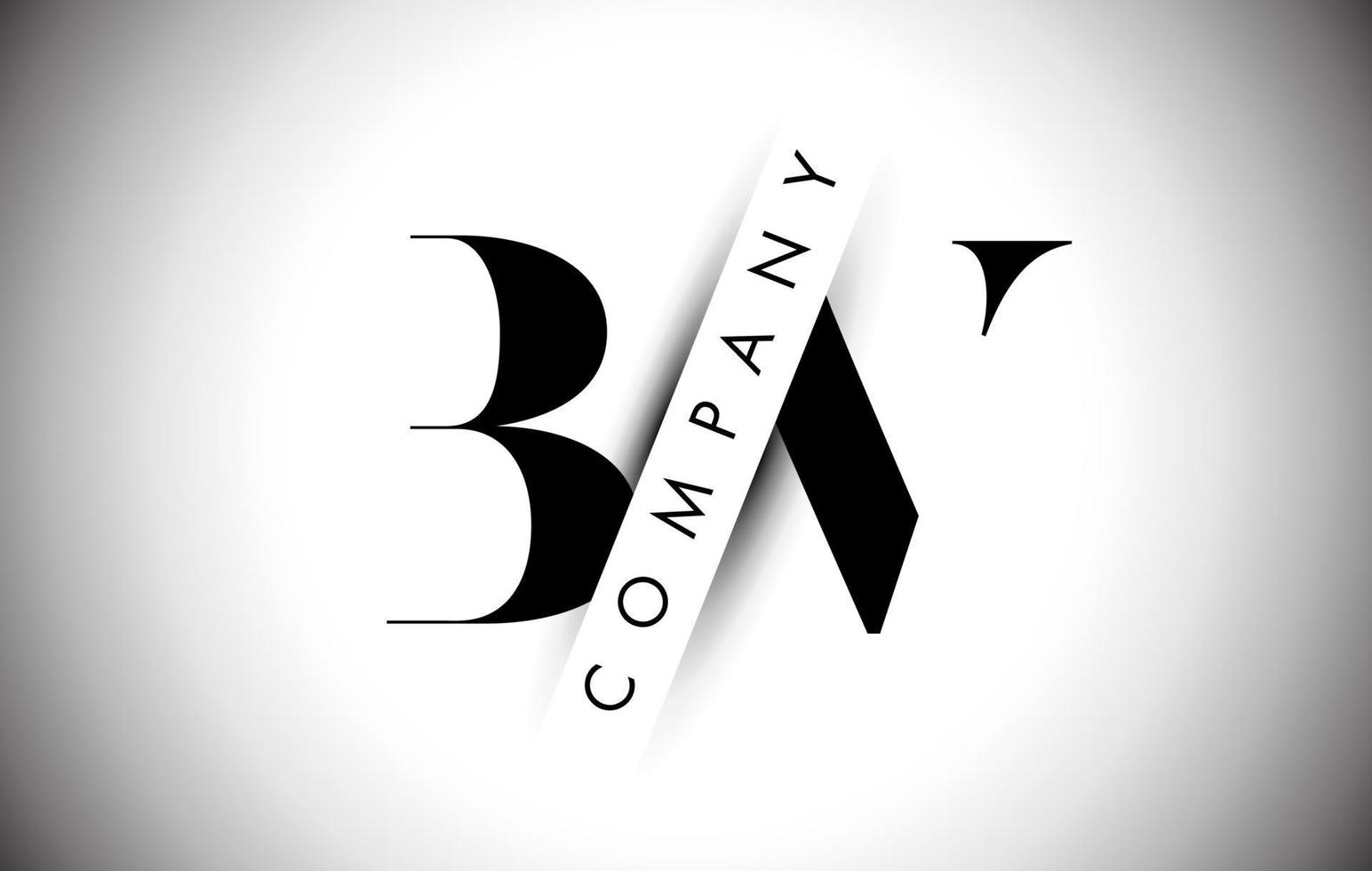 logo de lettre bv bv avec une coupe d'ombre créative et une conception de texte superposée. vecteur