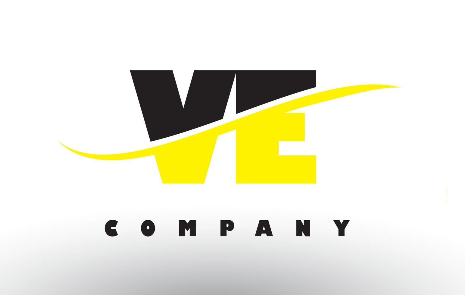 cinq logos en lettres noires et jaunes avec swoosh. vecteur