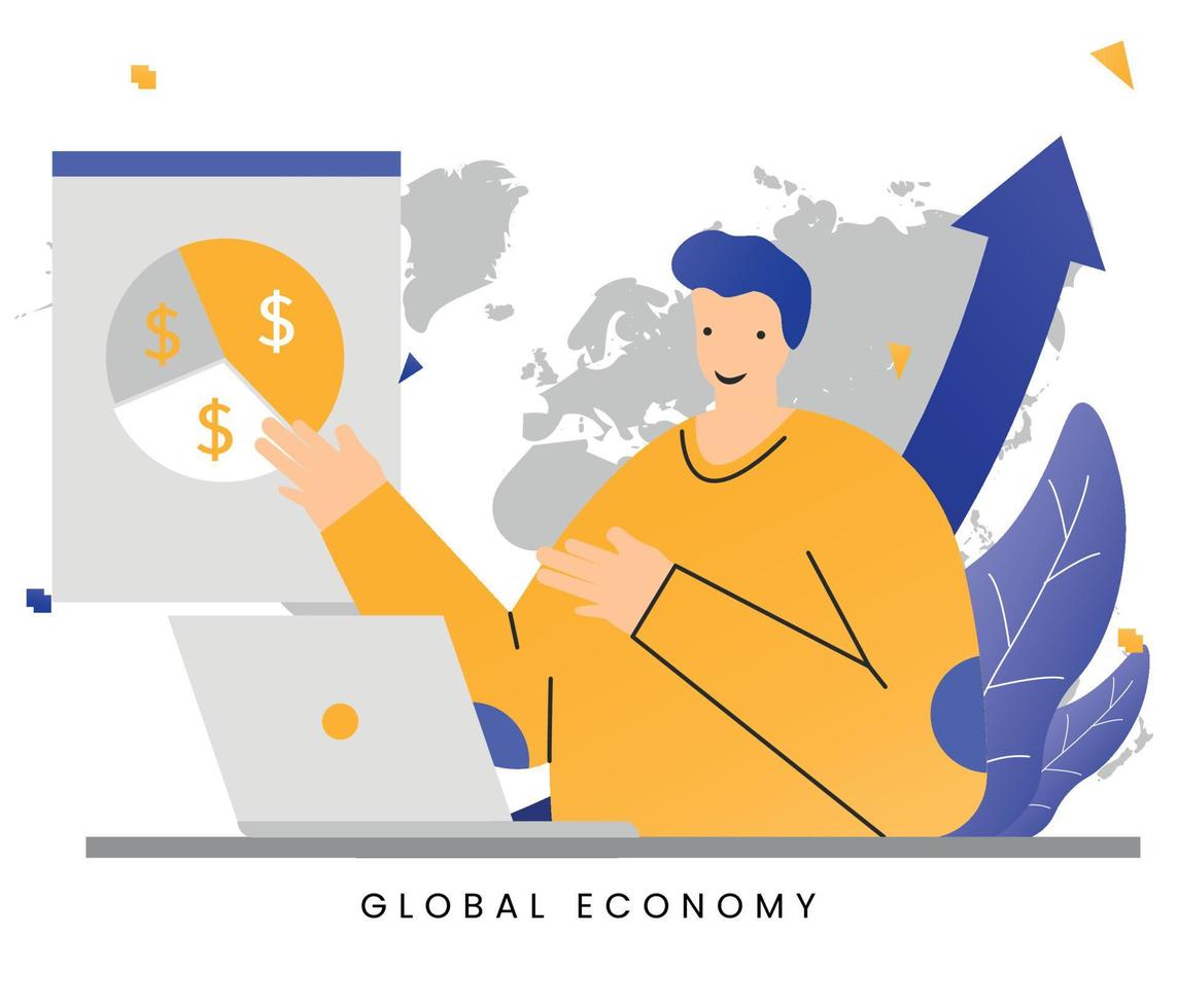illustration vectorielle finance et économie concept global vecteur