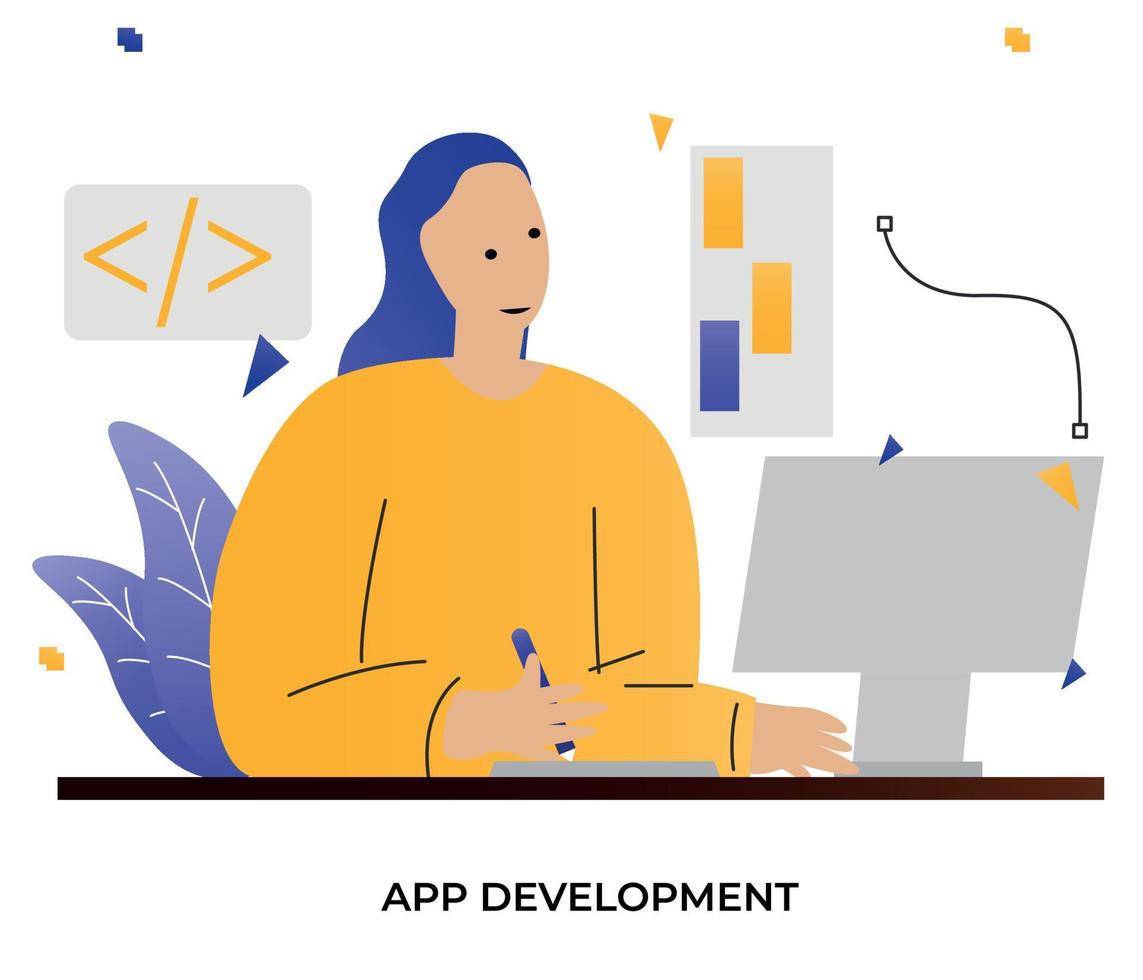 concept de développement d'applications d'illustration vectorielle vecteur