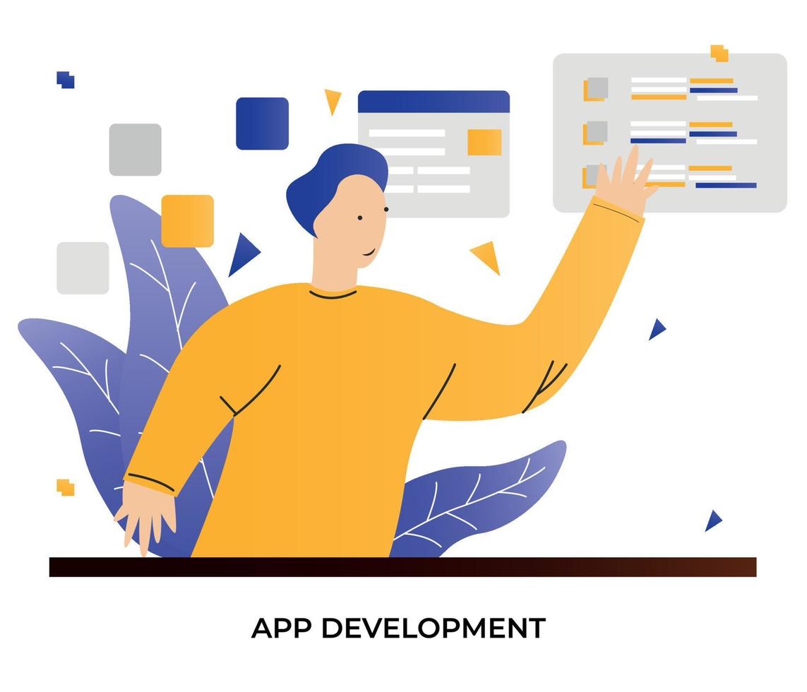 concept de développement d'applications d'illustration vectorielle vecteur