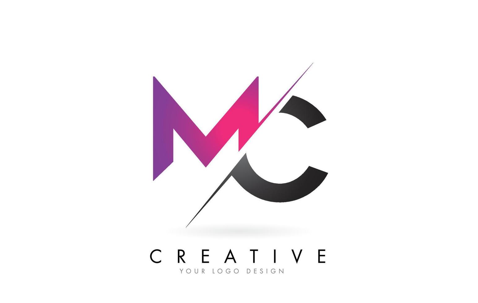 logo de lettre mc mc avec design de bloc de couleur et coupe créative. vecteur