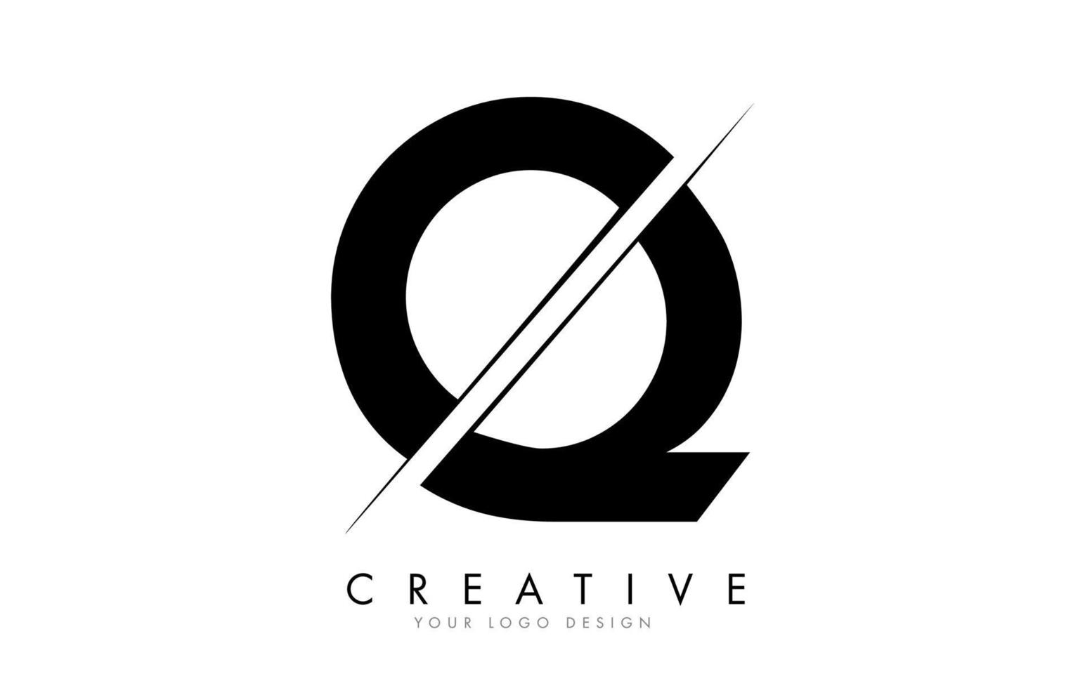 création de logo de lettre q avec une coupe créative. vecteur