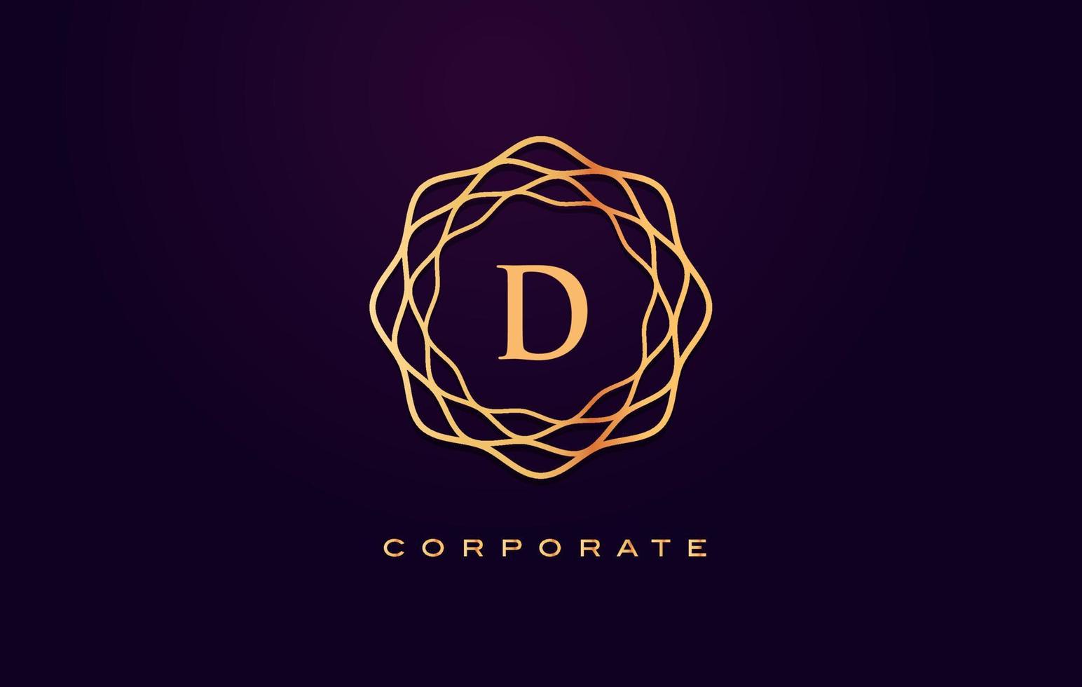 d logo de luxe. vecteur de conception de lettre monogramme