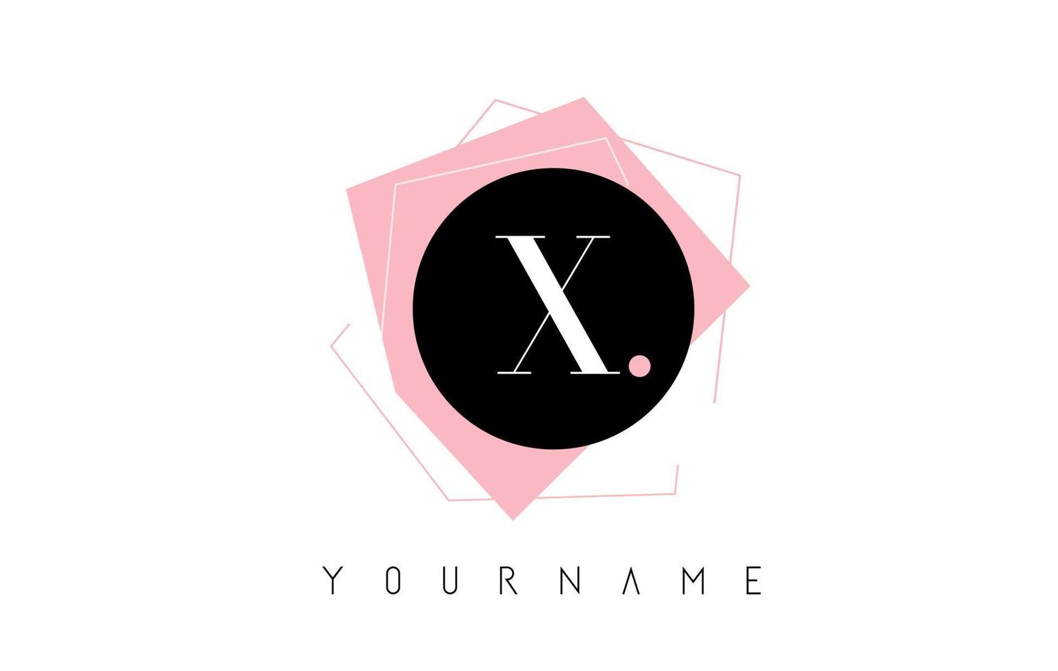 x lettre pastel en forme de logo en forme géométrique. vecteur