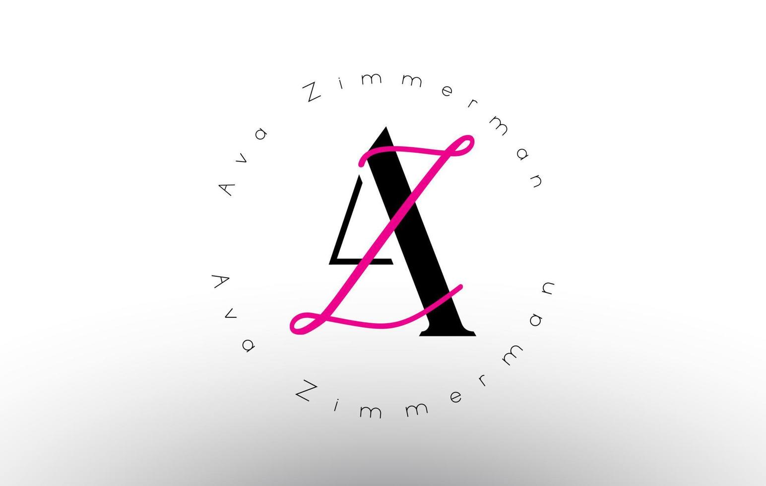 lettre az signature logo vectoriel monogramme minimaliste. icône az simple avec motif de nom circulaire.