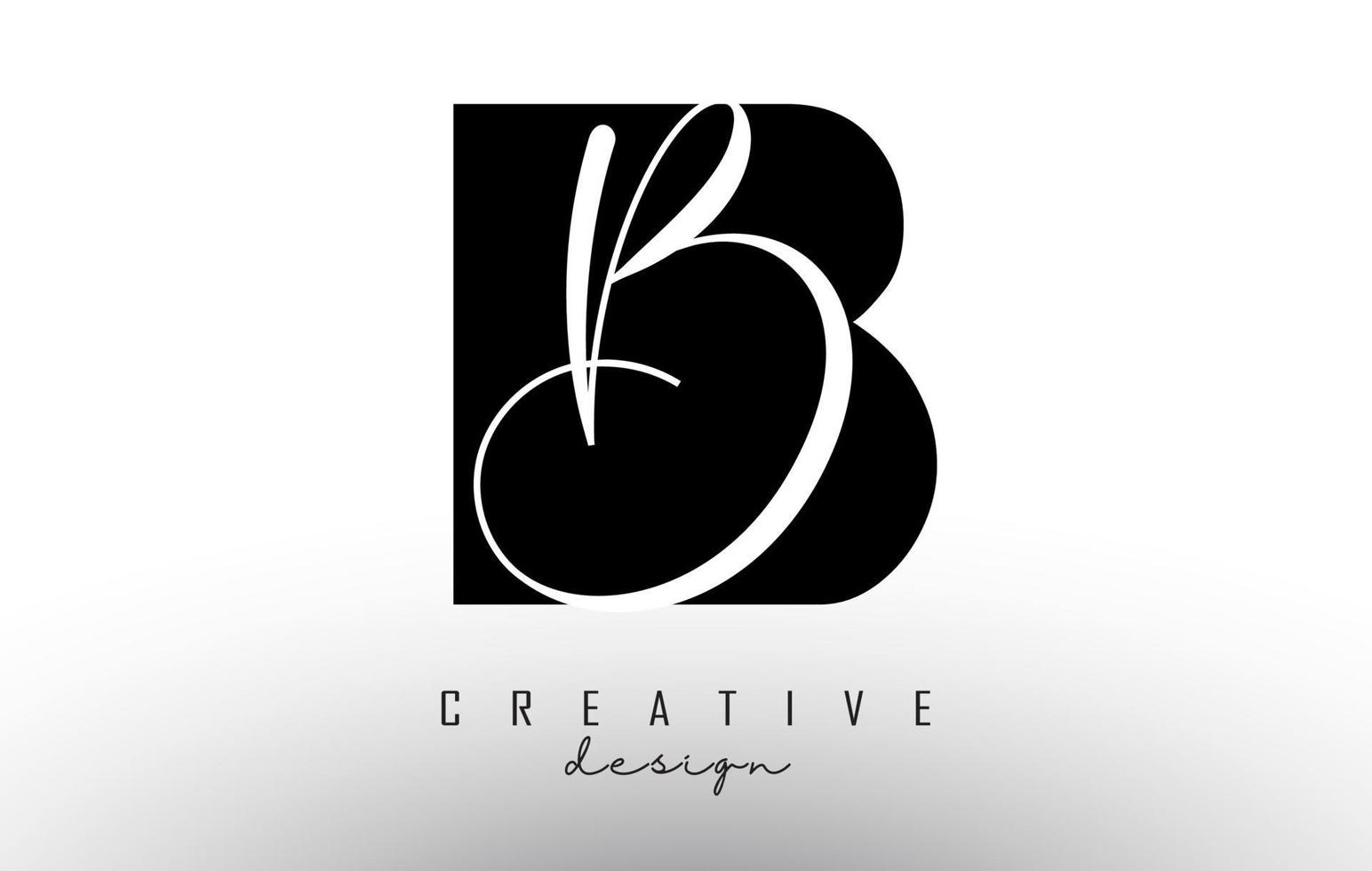 lettres bb b logo avec un design minimaliste. lettre b superposée abstraite avec typographie géométrique et manuscrite. vecteur