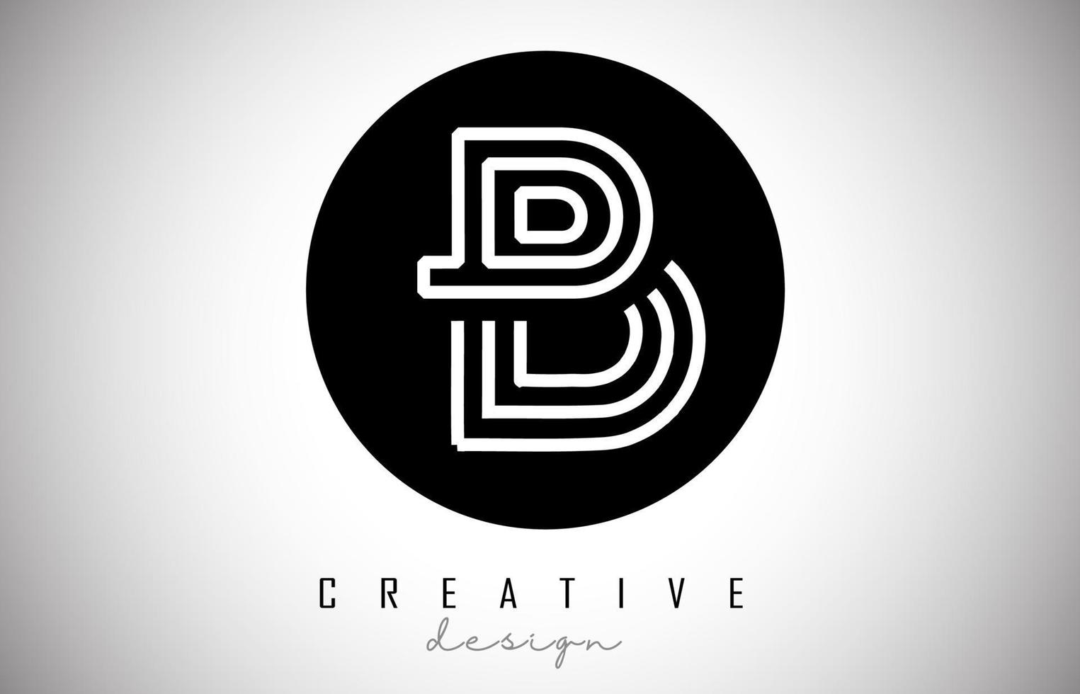 b lettre logo monogramme conception de vecteur. icône de lettre b créative sur cercle noir vecteur