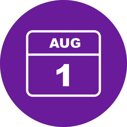 1er août Date sur un calendrier d&#39;une journée vecteur