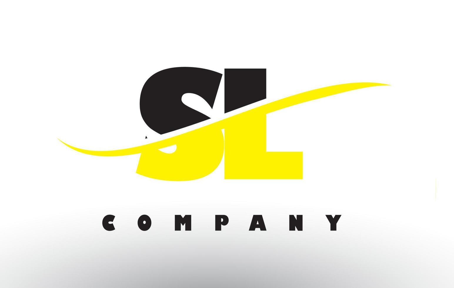 logo de lettre sl sl noir et jaune avec swoosh. vecteur