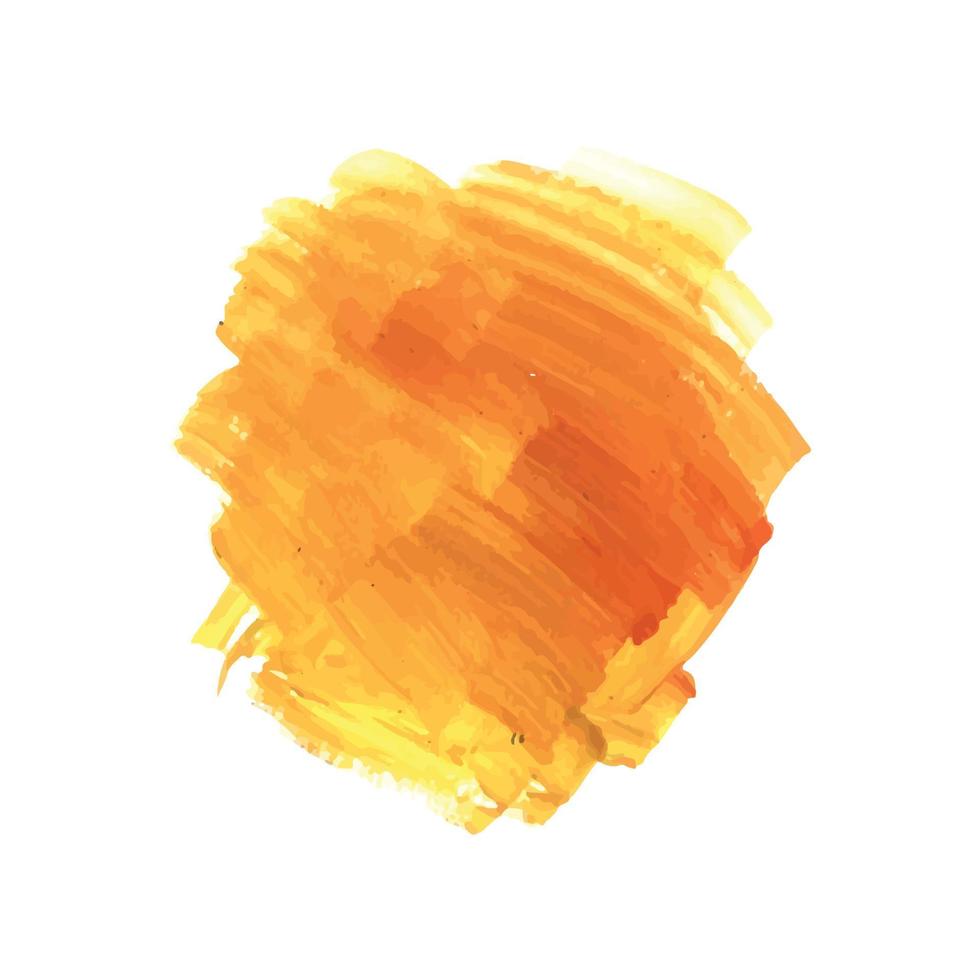 dessin à l'aquarelle de coup de pinceau orange jaune à la main vecteur
