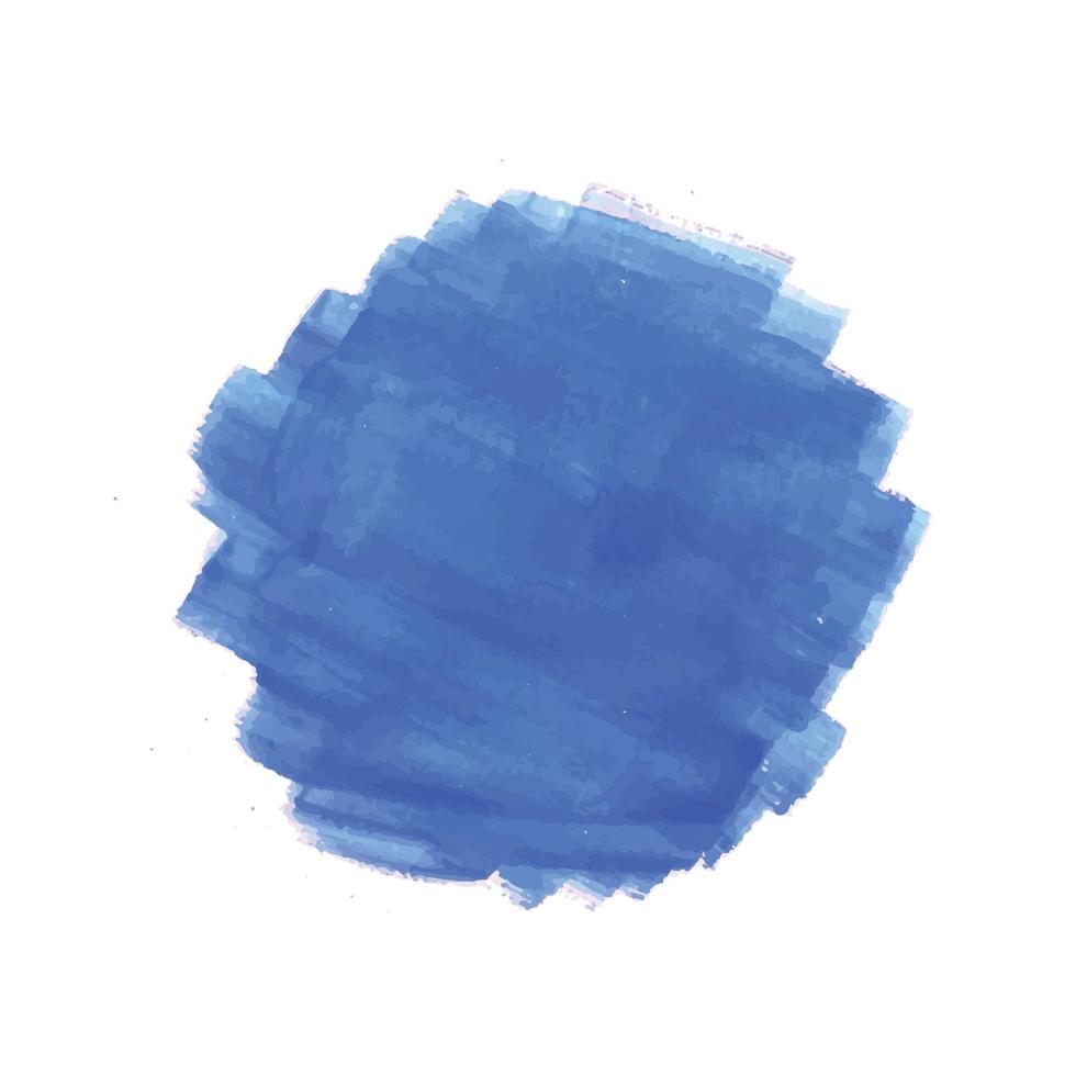 dessin à l'aquarelle de coup de pinceau bleu à la main vecteur