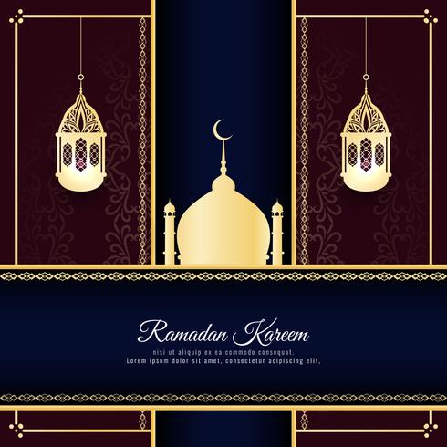 Abstrait religieux Ramadan Kareem élégant vecteur