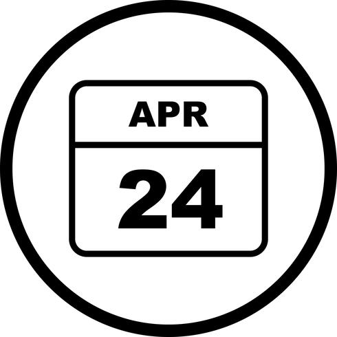 24 avril Calendrier d&#39;une journée vecteur