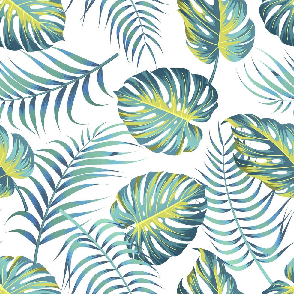 motif floral sans couture avec des feuilles. fond tropical vecteur