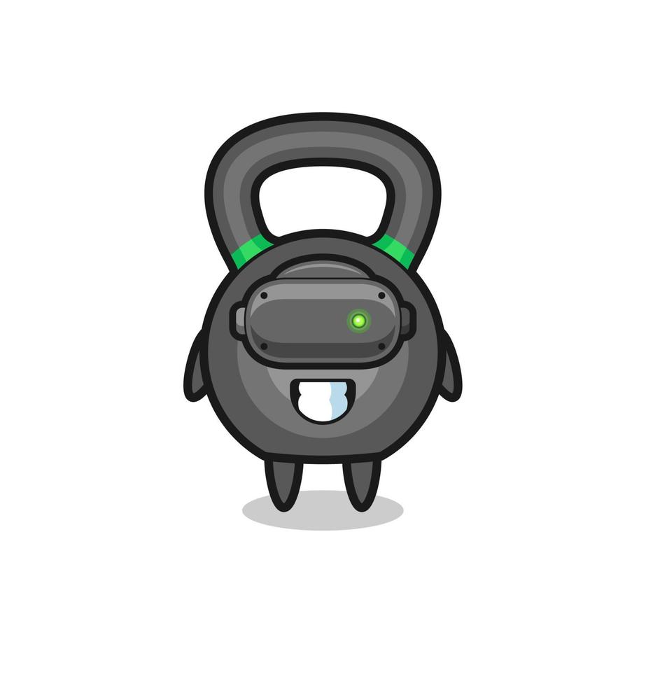 kettlebell mignon utilisant un casque vr vecteur