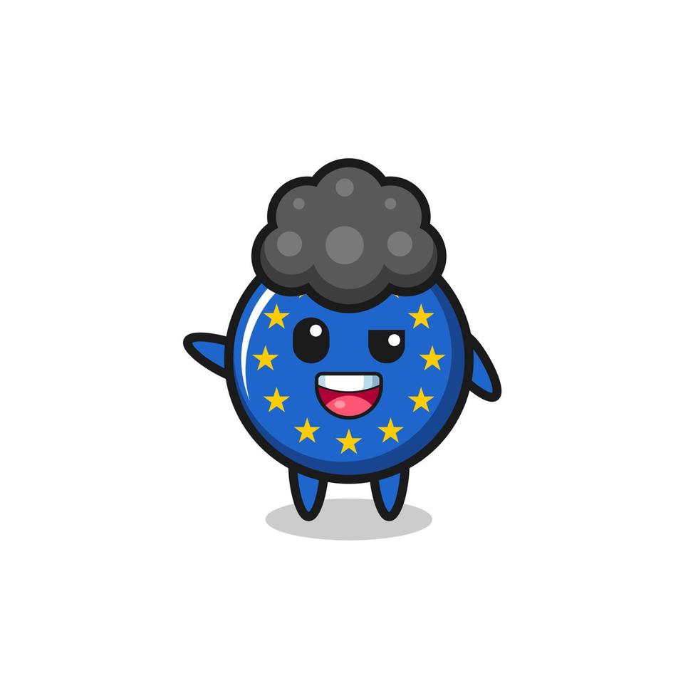 personnage du drapeau euro comme le garçon afro vecteur
