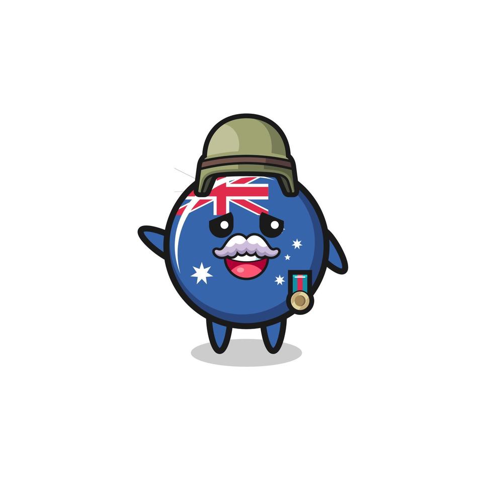 drapeau australien mignon comme dessin animé vétéran vecteur