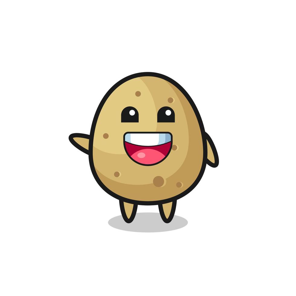 personnage de mascotte mignon de pomme de terre heureux vecteur