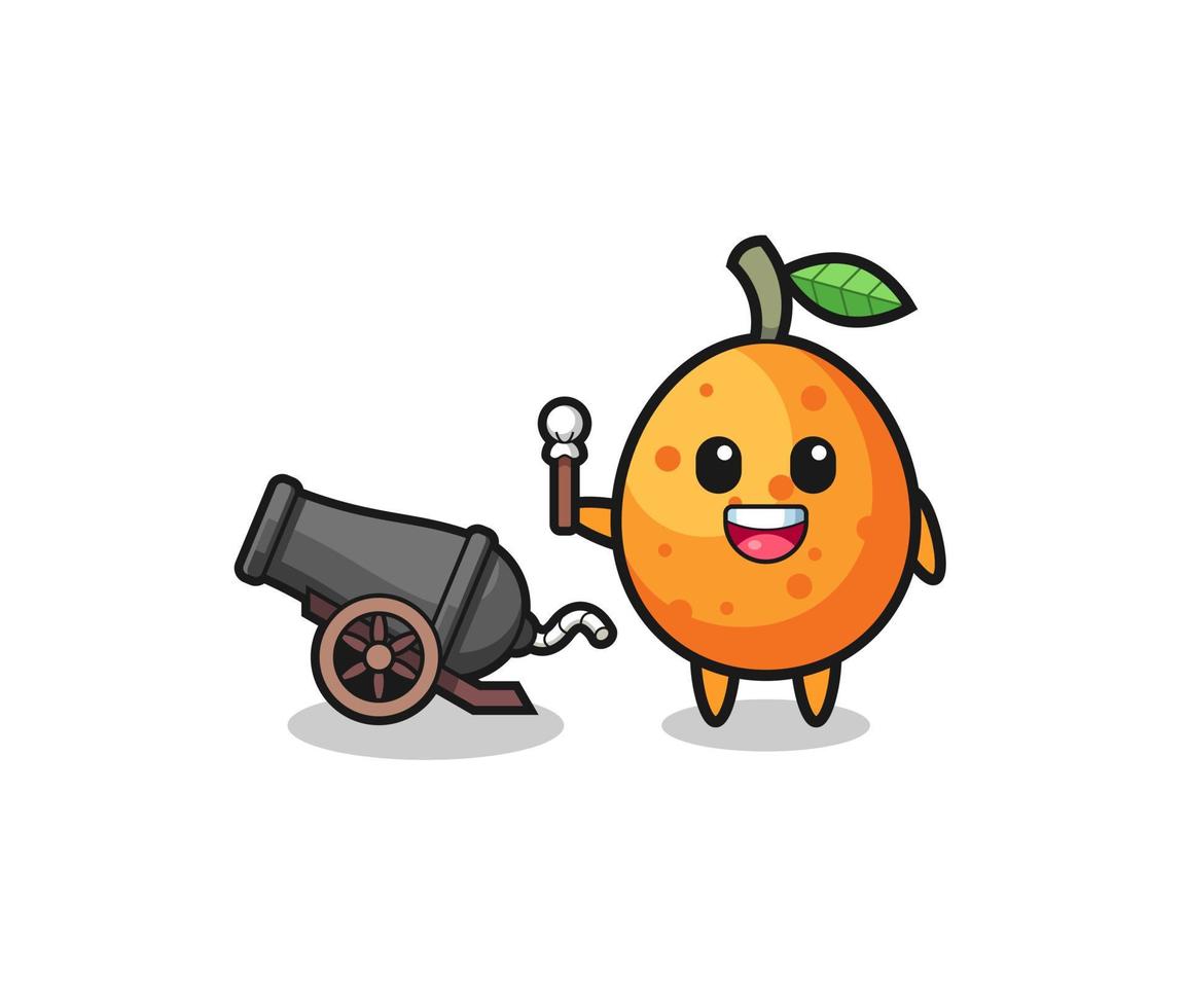 jolie pousse de kumquat à l'aide de canon vecteur