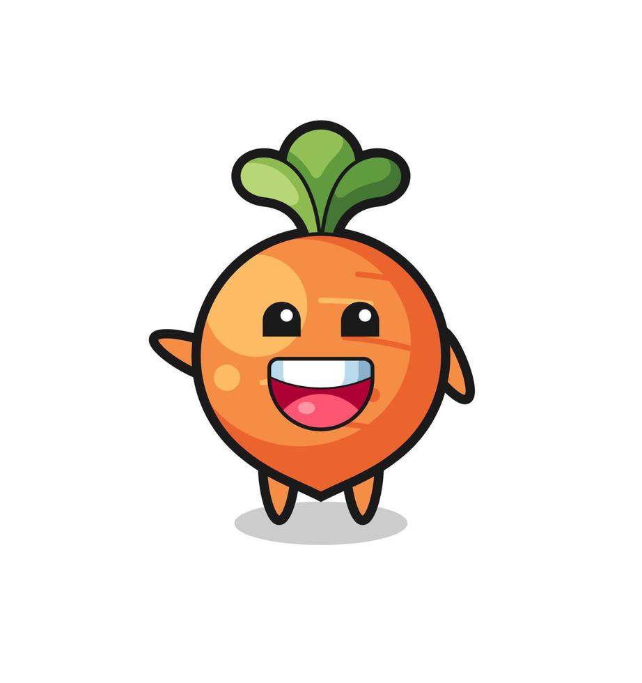 heureux personnage mascotte mignon de carotte vecteur