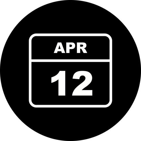 12 avril Calendrier d&#39;une journée vecteur