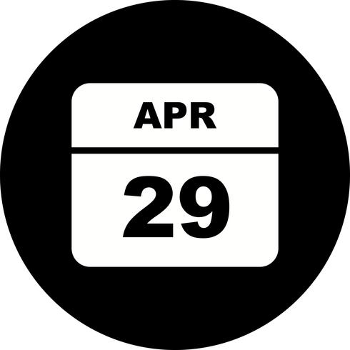 29 avril Calendrier d&#39;une journée vecteur