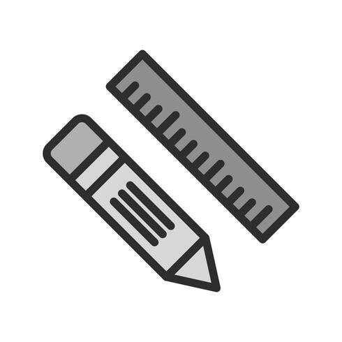 Pencil &amp; Ruler Icon Design vecteur