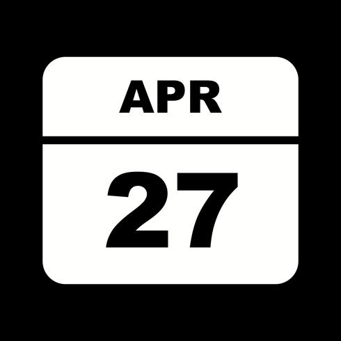 27 avril Calendrier d&#39;une journée vecteur