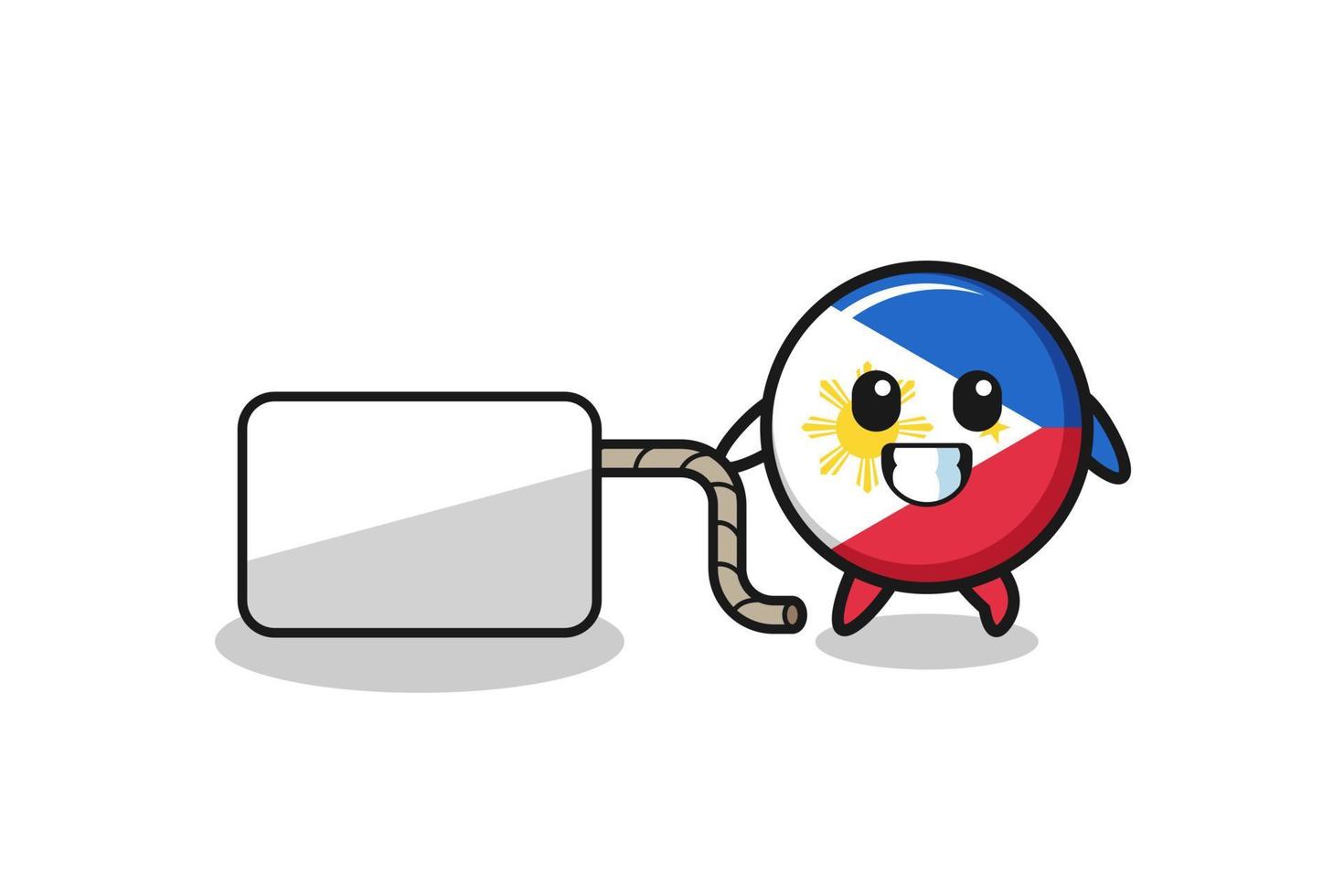 le dessin animé du drapeau des philippines tire une bannière vecteur