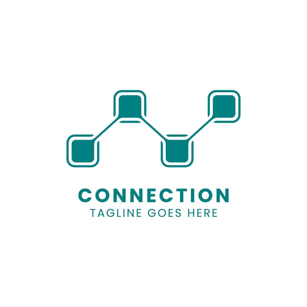 modèle de logo représentant la connexion. logo en forme de carré connecté vecteur