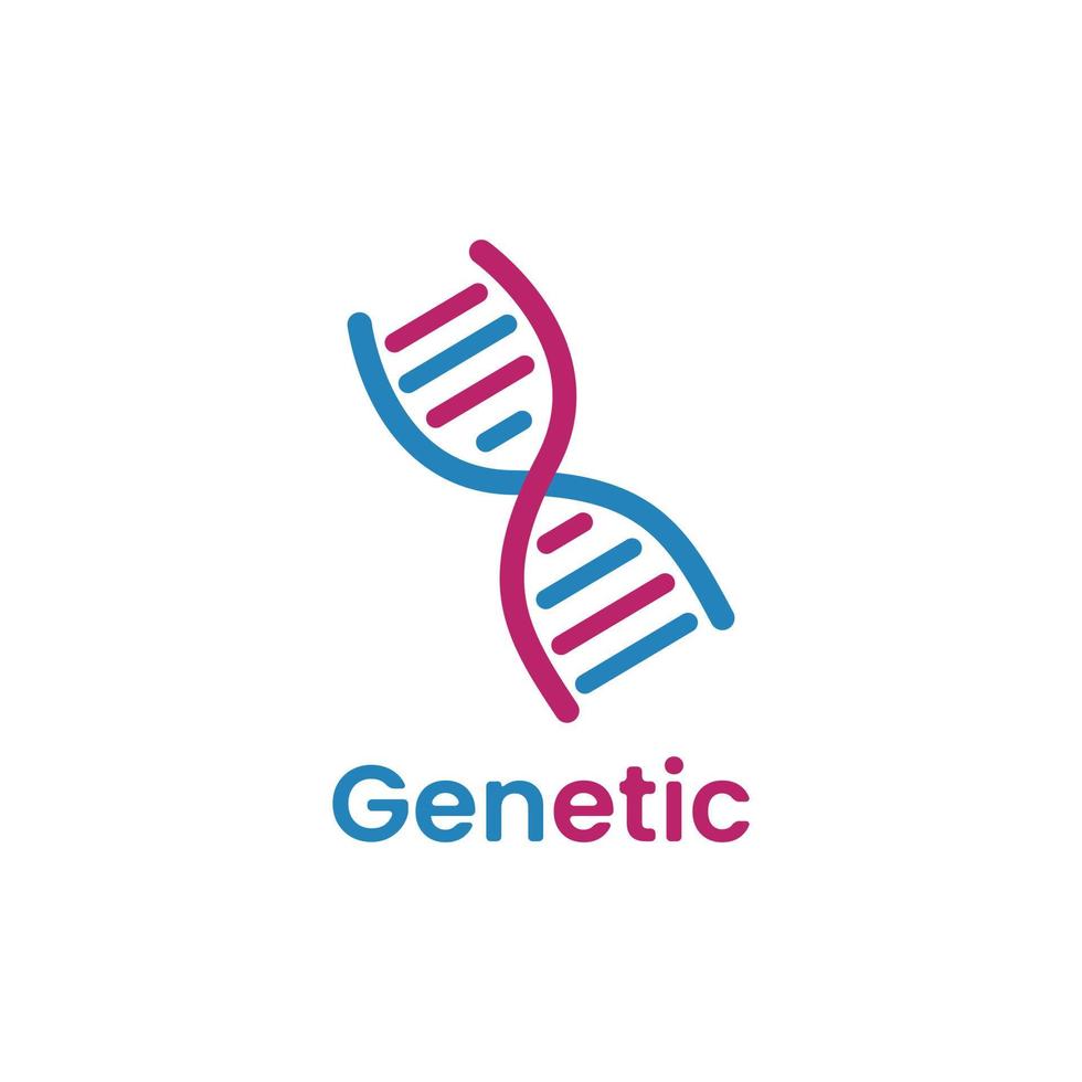 modèle de logo génétique avec forme d'adn vecteur