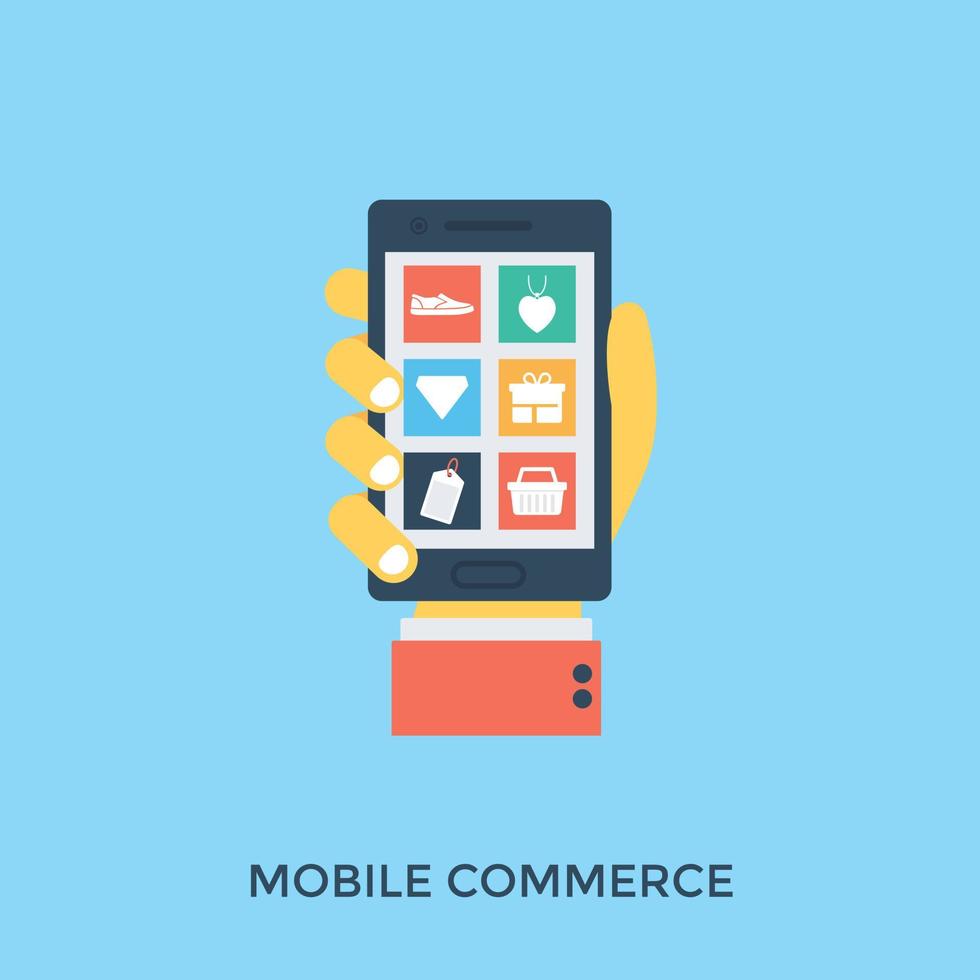concepts de commerce mobile vecteur